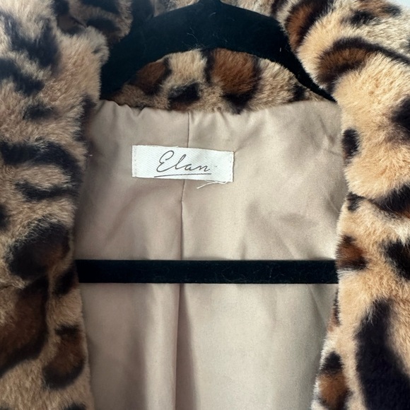 Elan leopard print fuzzy jacket size small - Picture 2 of 5
